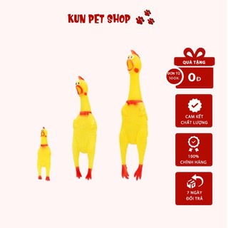 Đồ chơi thú cưng gà la hét, gà bóp ra tiếng kêu, đồ chơi cho chó mèo - kun pet shop