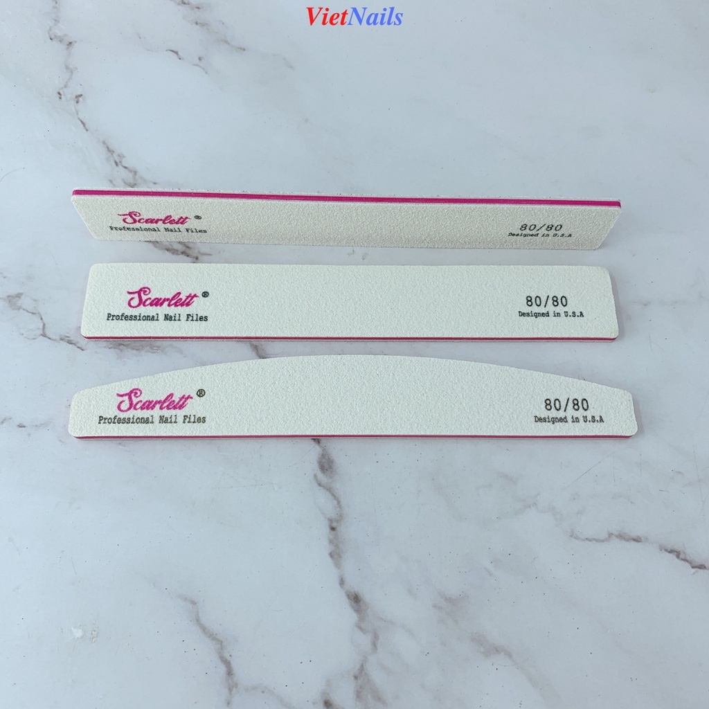 Dũa Dày Scarlett Nhám Trắng - Dũa Vuông, Dũa Bầu Độ Nhám 80/80