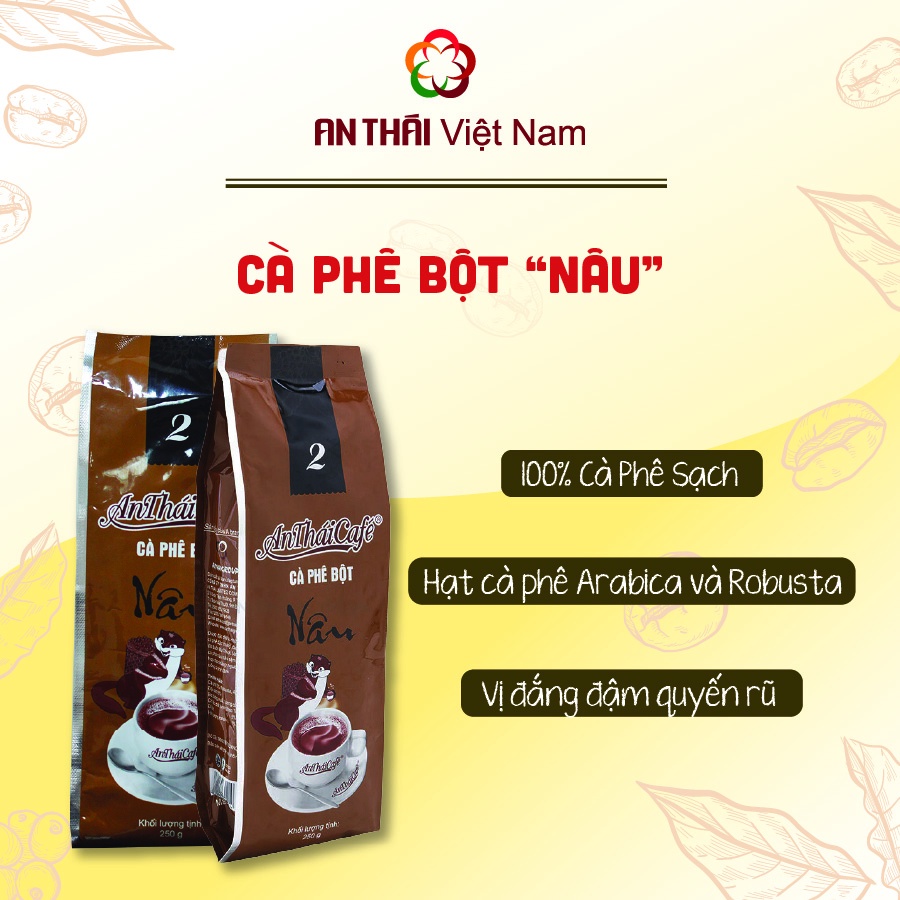 Cà Phê Bột AnTháiCafé Túi Nâu (250gr) - Cà Phê Hương Vị Truyền Thống