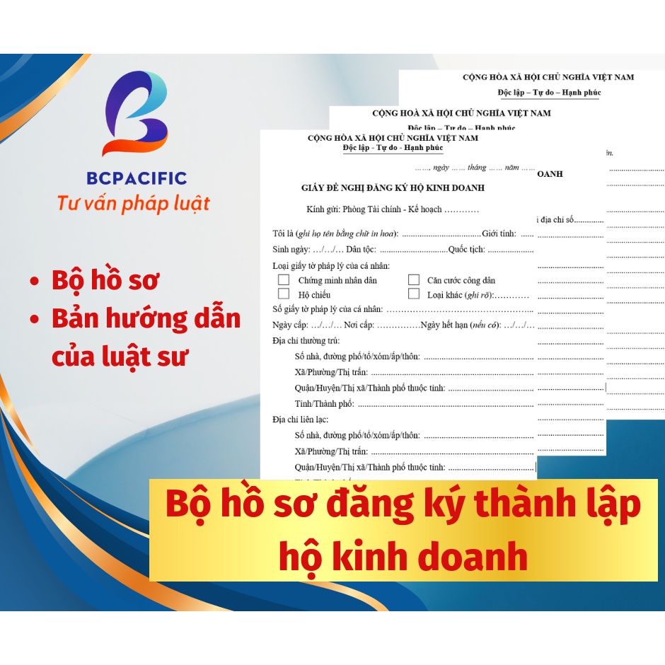 BỘ HỒ SƠ đăng ký thành lập hộ kinh doanh