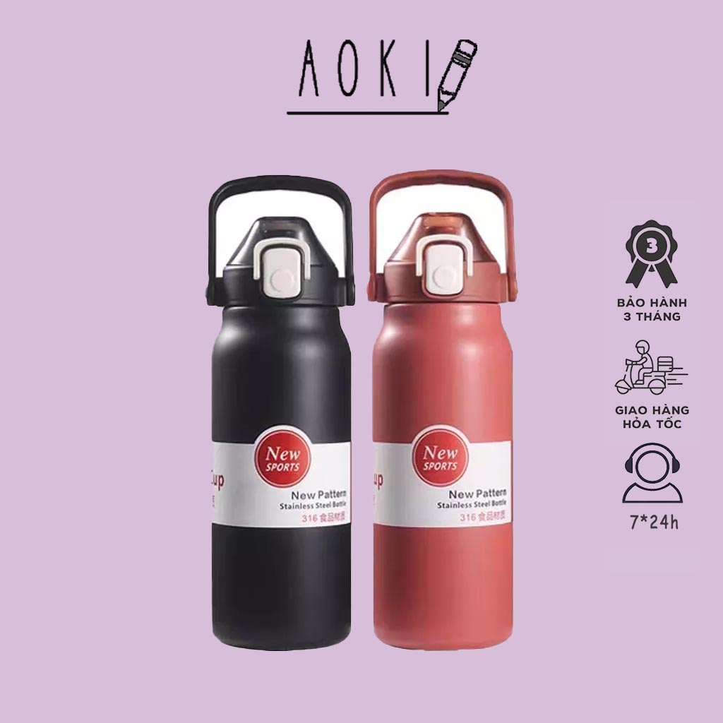 Bình Giữ Nhiệt Dung Tích Lớn Inox 304 316 Bằng Thép Không Gỉ Kèm Ống Hút - 1300ML