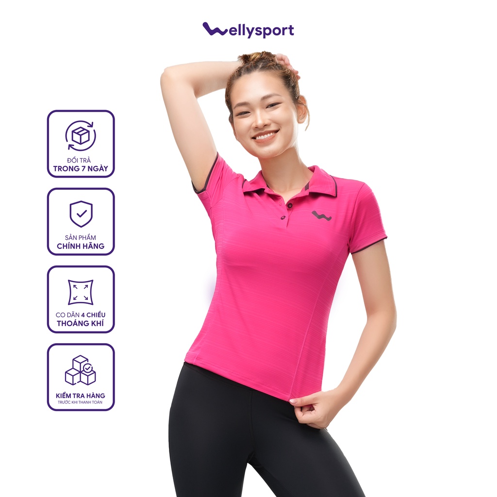 Áo Thun Polo Nữ, Welly Sport, Màu Hồng Pink, Mã PLN0