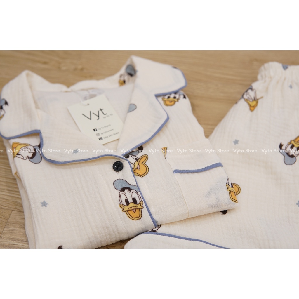 Đồ bộ pijama mặc nhà chất vải muslin cao cấp - TNQN