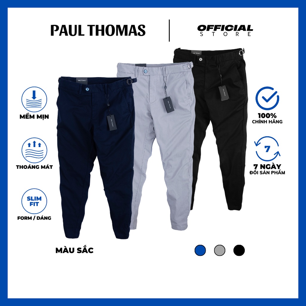 QUẦN DÀI KAKI NAM CHẤT VẢI CAO CẤP, DẦY DẶN ĐỨNG DÁNG, MÓC CÀI BÊN HÔNG KIỂU HÀN QUỐC - PAUL THOMAS
