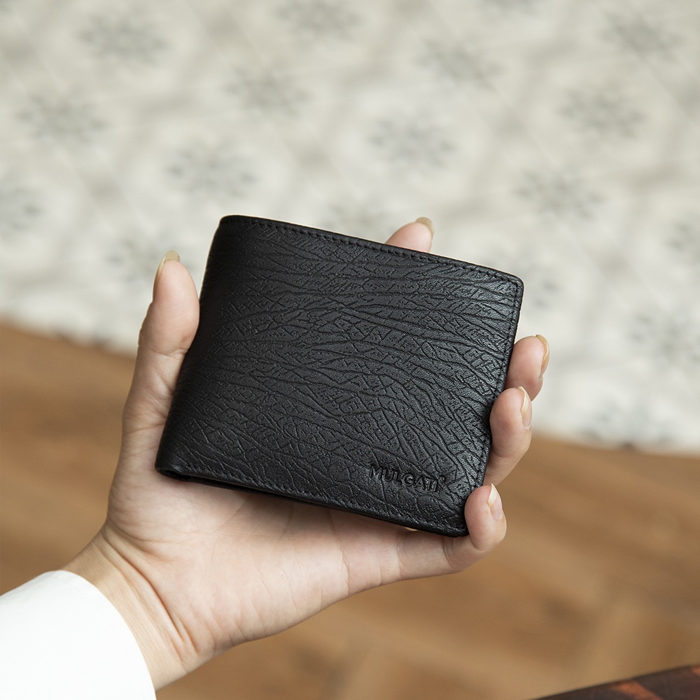 Ví da bóp da nam MULGATI Black Leather Wallet - VD015