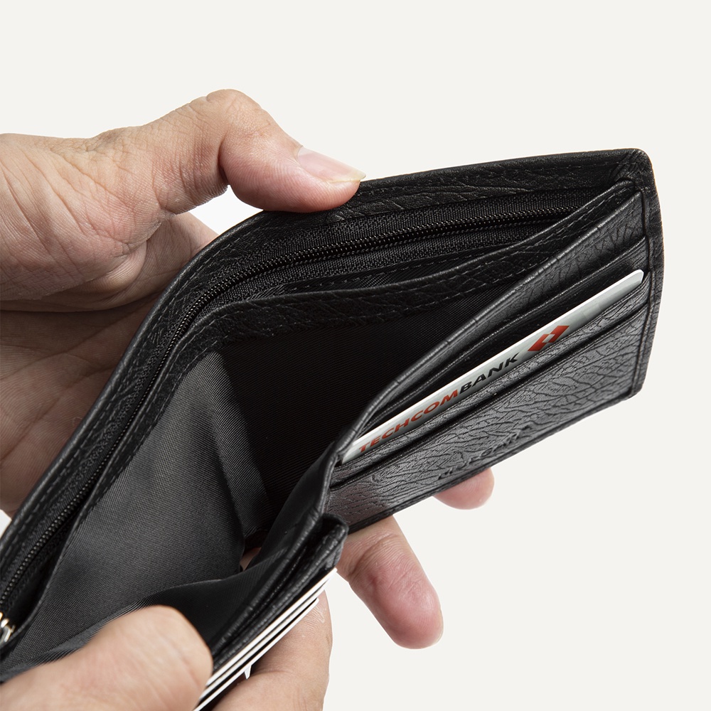 Ví da bóp da nam MULGATI Black Leather Wallet - VD015