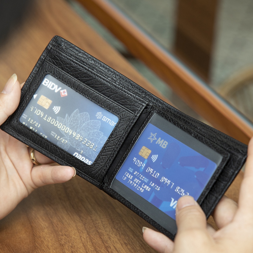 Ví da bóp da nam MULGATI Black Leather Wallet - VD015