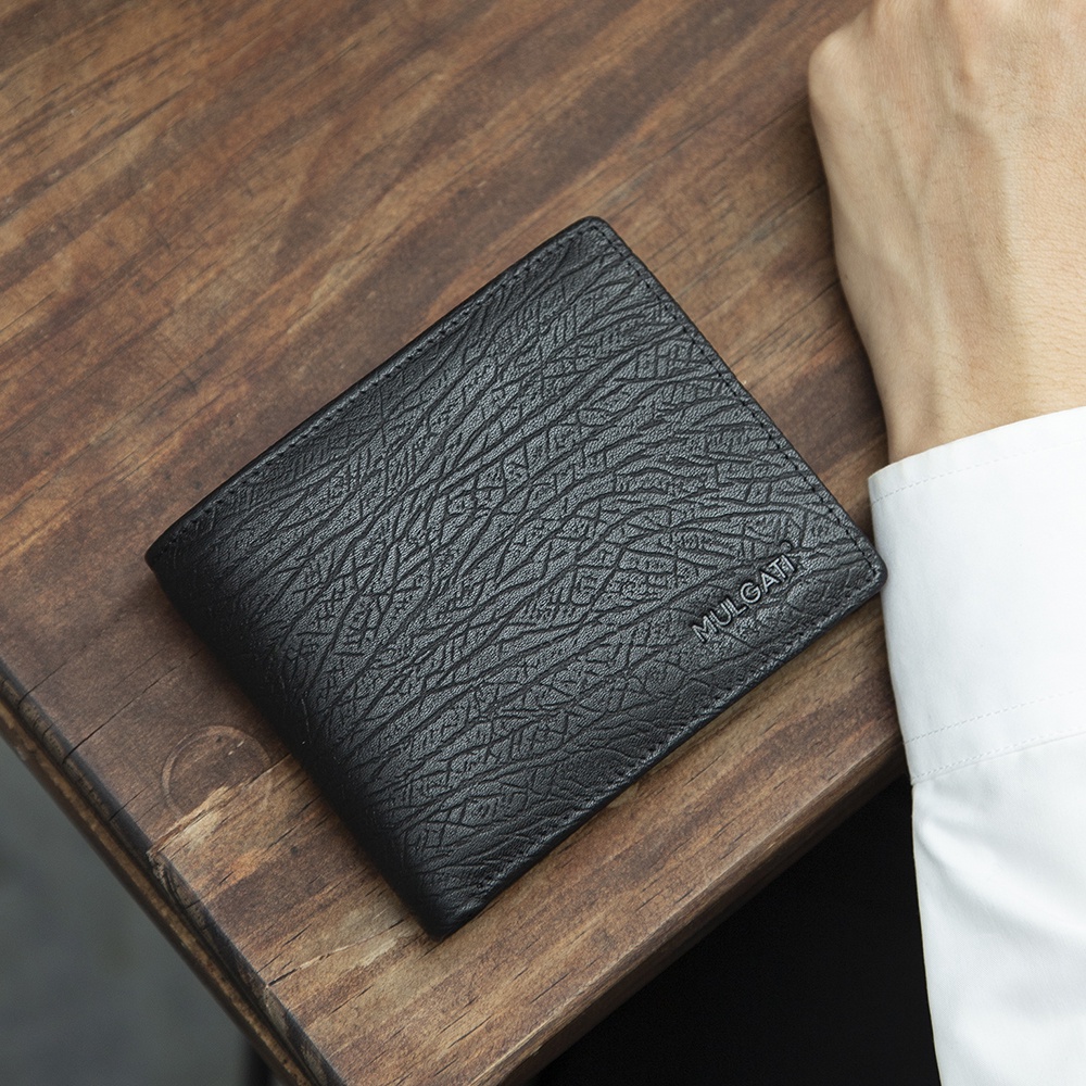 Ví da bóp da nam MULGATI Black Leather Wallet - VD015