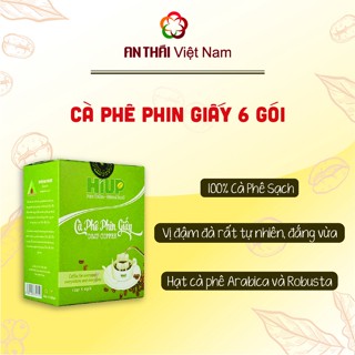 Cà Phê Phin Giấy Hiup Coffee Hộp Xanh Lá Cây (Hộp 6 phin x 12g) - Cà Phê Tiện Lợi