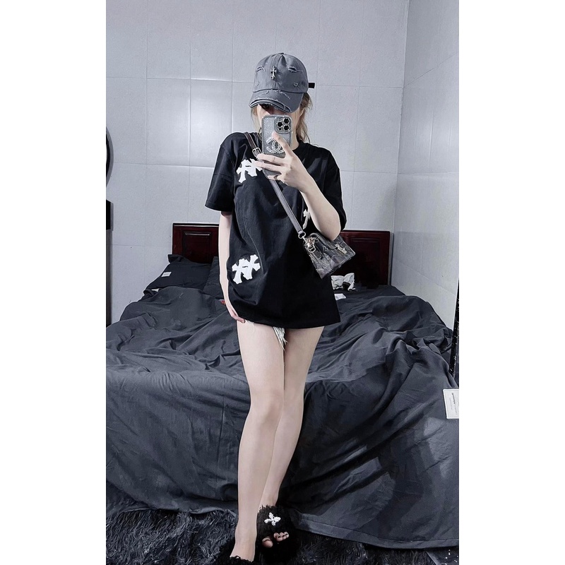 Áo THUN nam nữ chữ thập  Chất cotton su ĐỦ SIZE 40-65KG