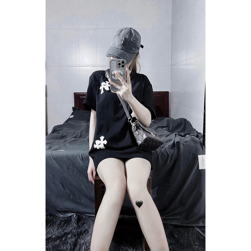 Áo THUN nam nữ chữ thập  Chất cotton su ĐỦ SIZE 40-65KG