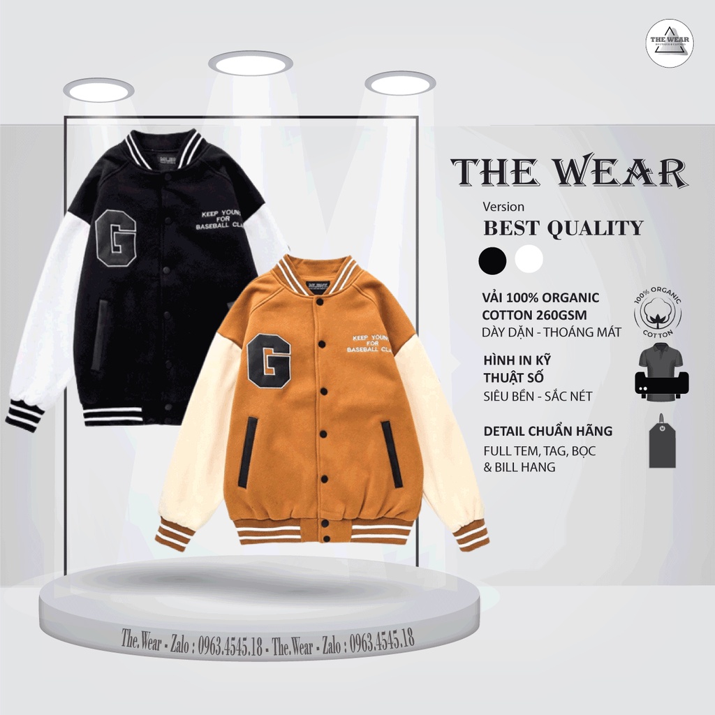 Áo Bomber MLBNY Chữ G Limited Unisex Nam Nữ Cá Tính Siêu Đẹp The.Wear