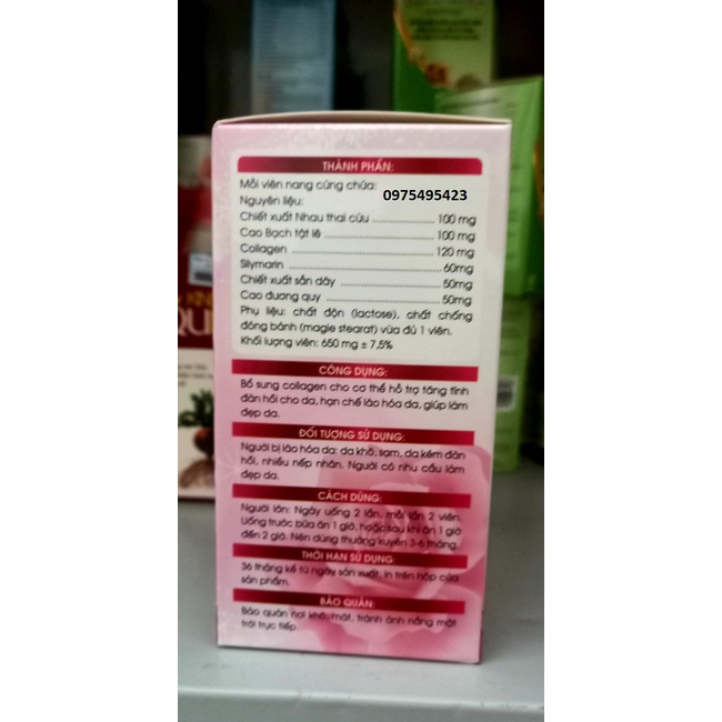 Viên uốngNhau Thai Cừu Kingphar Sheep Placenta & Collagen - Giúp cân bằng nội tiết tố , giúp mờ nám , tàn nhan , bốc hoả