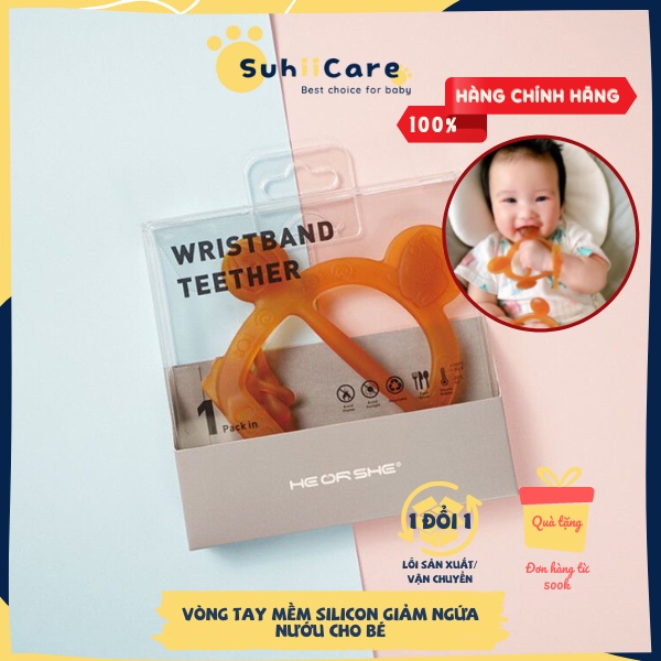Gặm nướu đeo tay mềm mại cho bé có nấc điều chỉnh, silicon an toàn không chứa BPA