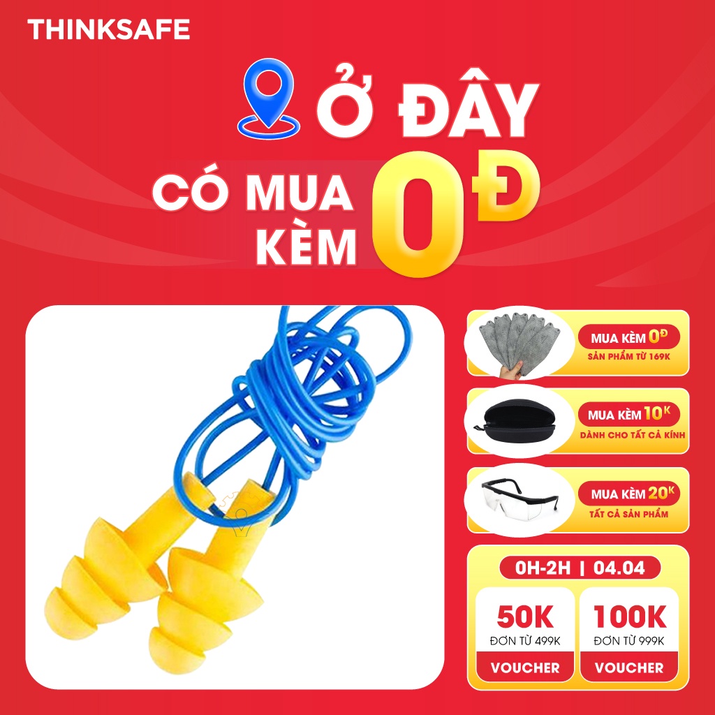 Nút tai chống ồn 3M Ultrafit 340-4004 rất mềm nhẹ giảm ồn 25 dB dễ đeo, nút tai dễ vệ sinh (Có dây) - Bảo Hộ Thinksafe