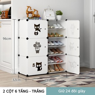 Tủ giày nhựa tự lắp ghép chia ô , kệ để đồ đạc thông minh nhiều tầng chịu lực chống bụi bẩn đa dụng