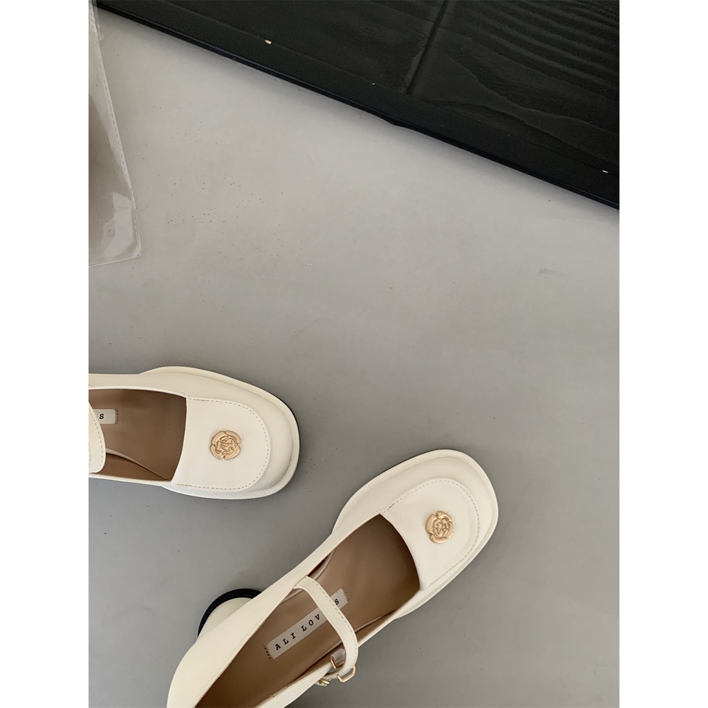 Giày Cao Gót Mary Jane Mũi Vuông Phong Cách Thời Trang Xuân Hè Pháp 2023 Mới