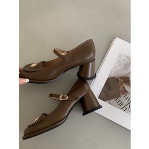 Giày Cao Gót Mary Jane Mũi Vuông Phong Cách Thời Trang Xuân Hè Pháp 2023 Mới