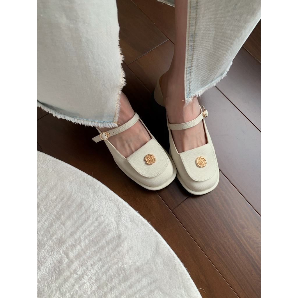 Giày Cao Gót Mary Jane Mũi Vuông Phong Cách Thời Trang Xuân Hè Pháp 2023 Mới