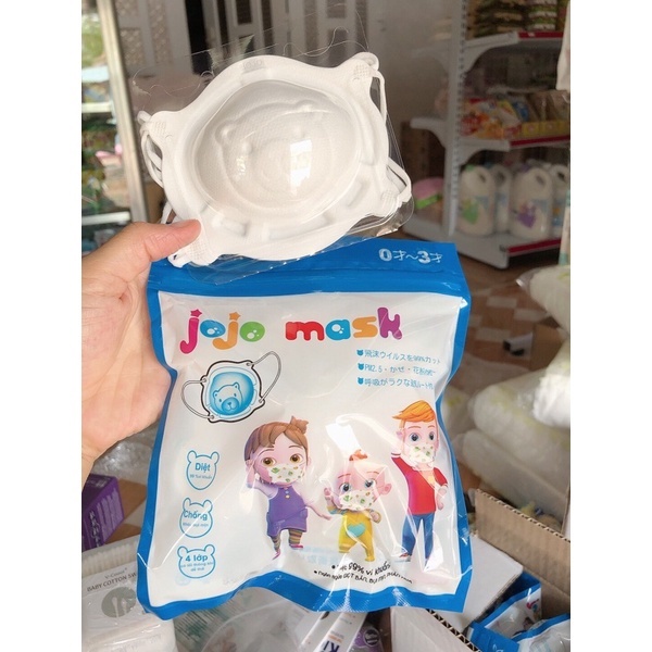 Khẩu trang Gấu JOJO Mask 3D kháng khuẩn tiện dụng cho bé từ 6 tháng đến 6 tuổi (Túi 3 chiếc)