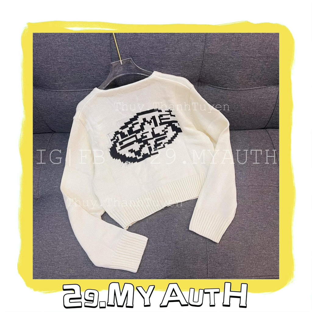 ÁO ADLV PIXEL A LOGO KNIT CARDIGAN