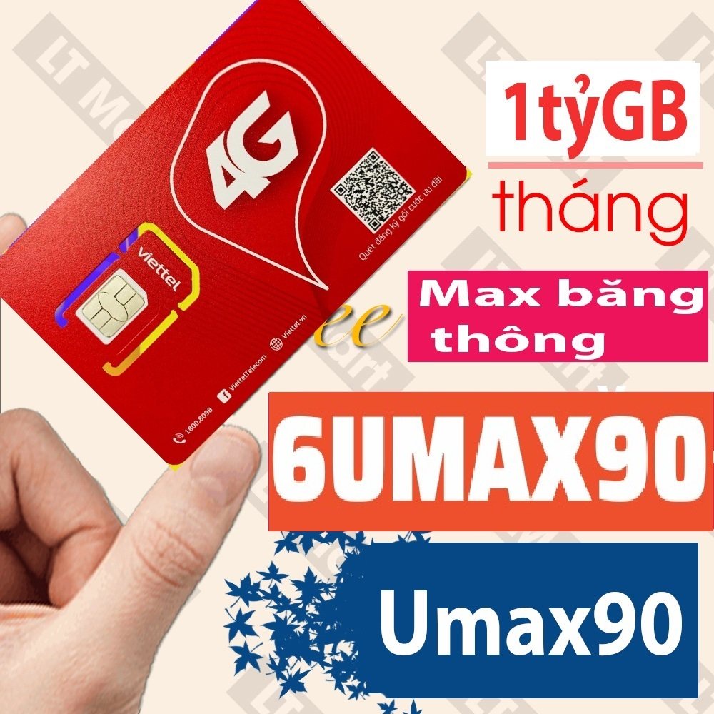 Sim 1 Tỷ GB Truy Cập Không Giới Hạn Data Vào Mạng - Sim 6UMAX90 trọn gói 6 tháng không cần nạp tiền