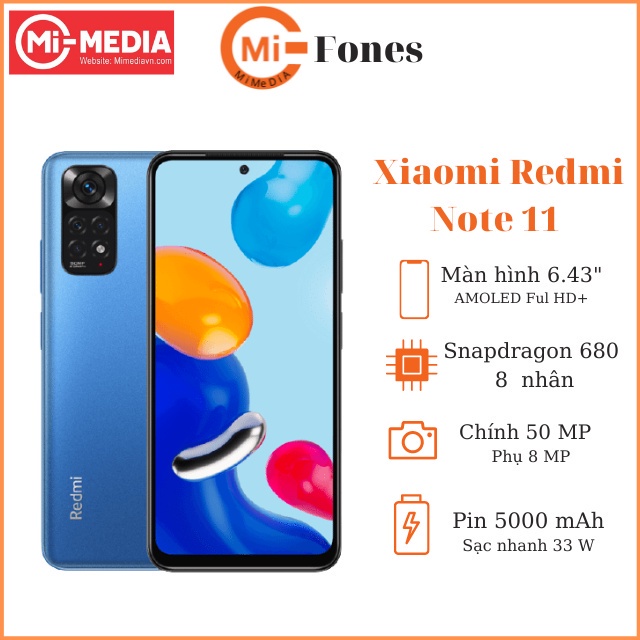 Điện thoại xiaomi Redmi Note 11 4G Hàng Chính Hãng Mới NGuyên Seal FullBox .