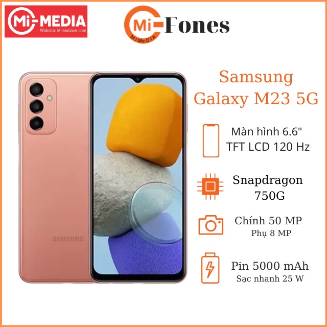 Điện Thoại Samsung Galaxy M23 5G Ram 6GB/128GB Chính hãng Bảo Hành 1 Năm Mới Nguyên Seal .