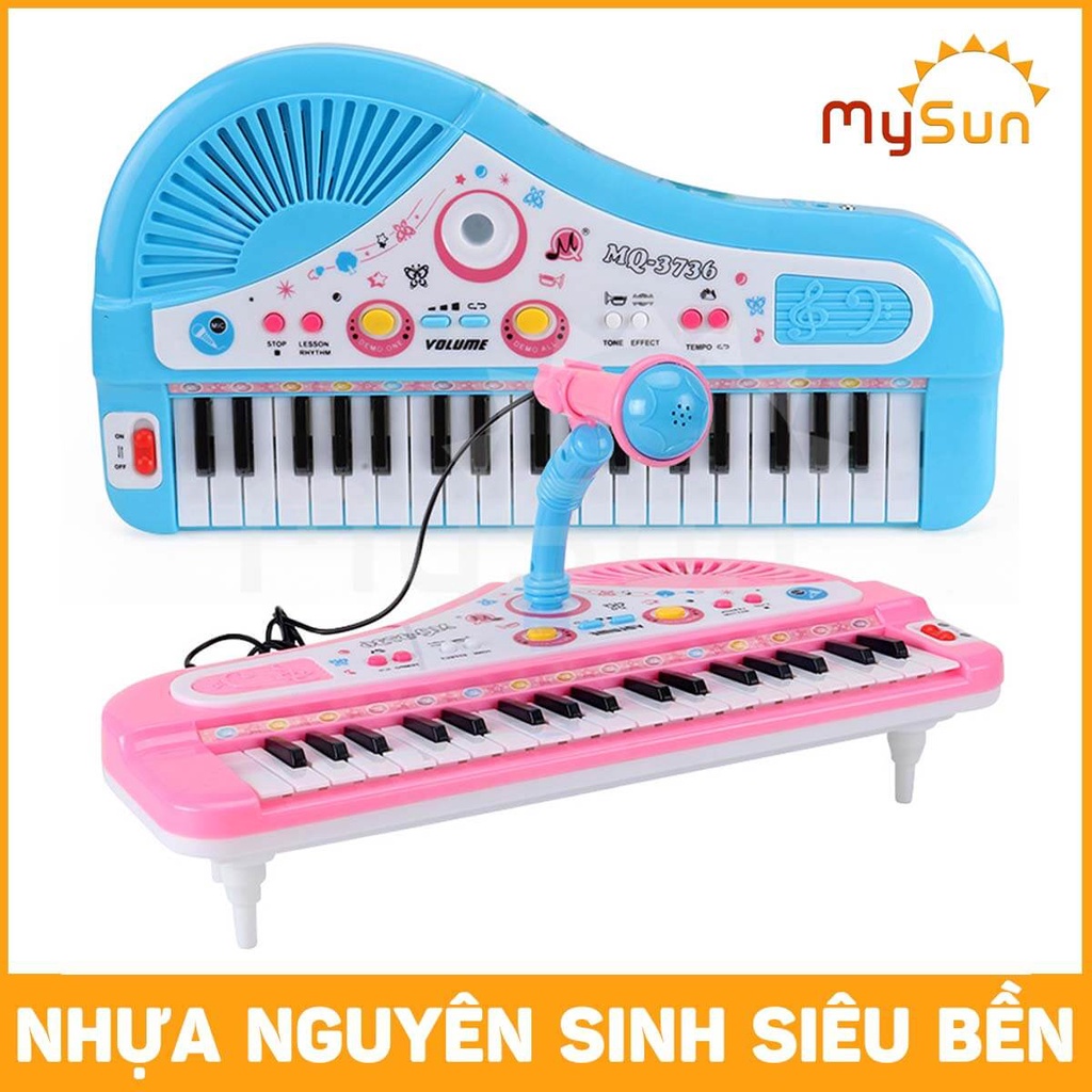 Đàn PIANO Organ kèm mic micro đồ chơi âm nhạc cho bé gái trai tặng PIN - MySun