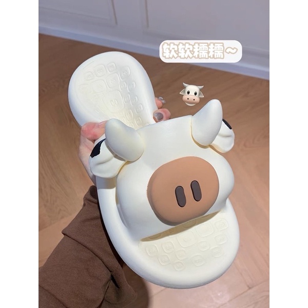 Dép quai ngang, dép bông bò sữa siêu dễ thương siêu cưng