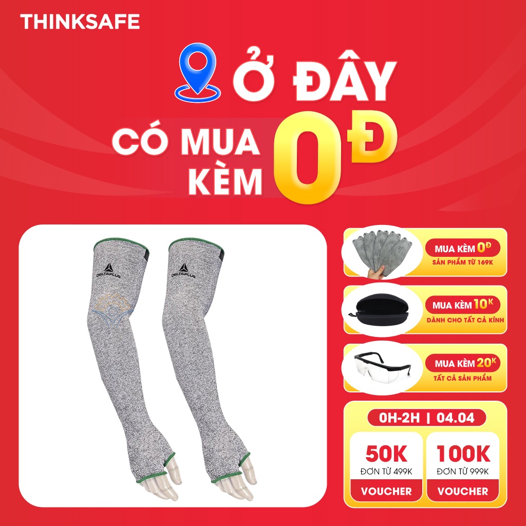 Ống tay chống cắt, chống nắng Deltaplus Econocut5M. Bao găng tay chống cắt bảo hộ lao động sắc như tôn kính - Thinksafe