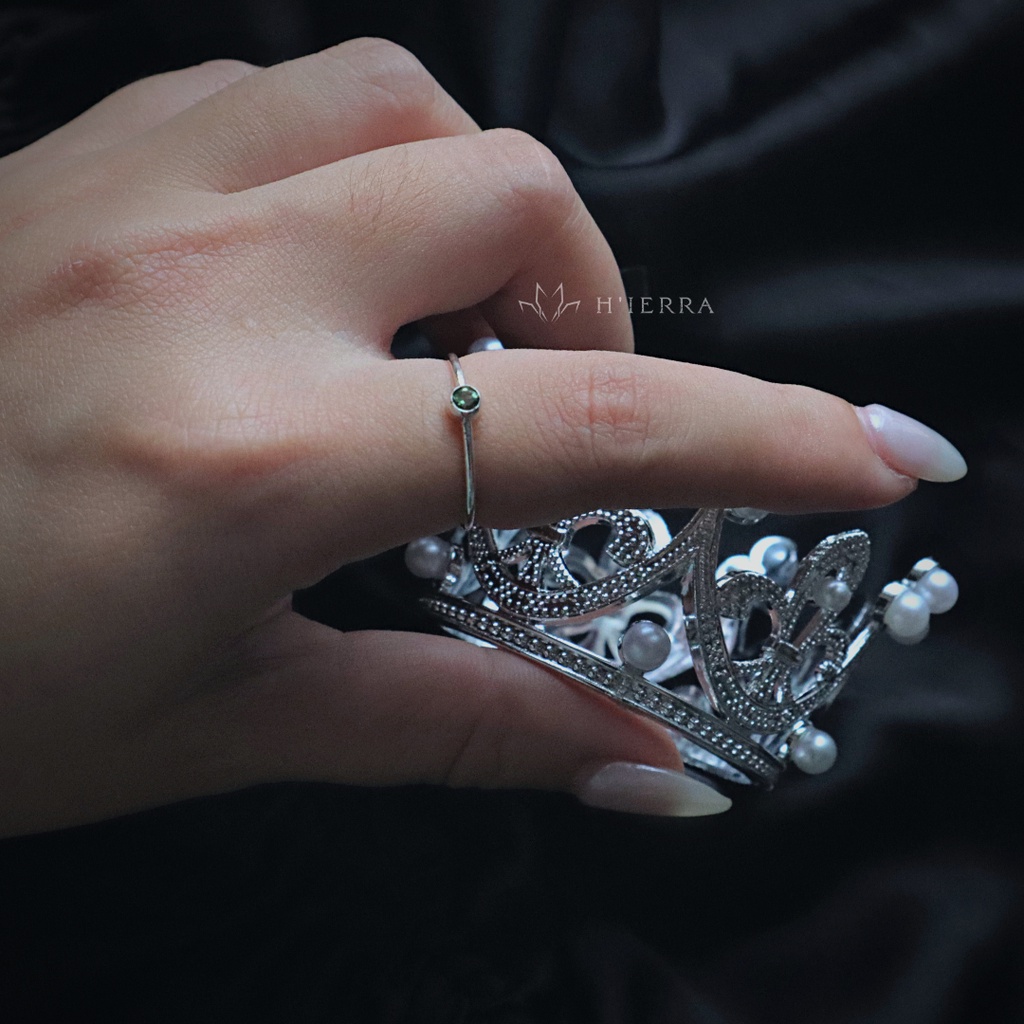 Nhẫn bạc nữ H'ierra Water Ring miniver đính đá Moonstone/ Perdiot/ Spinel