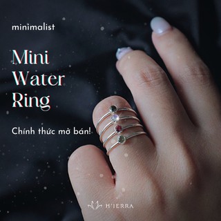 Nhẫn bạc nữ H'ierra Water Ring miniver đính đá Moonstone/ Perdiot/ Spinel