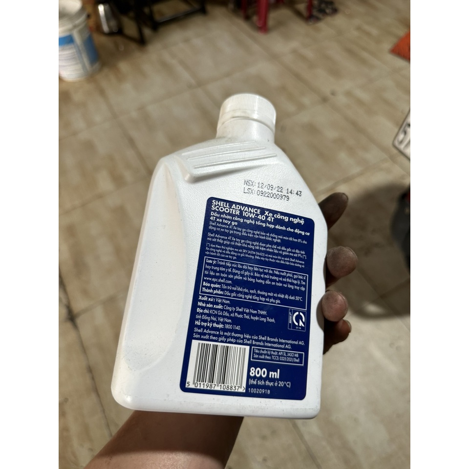 Dầu shell gốc tổng hợp dành cho xe tay da 0.8L