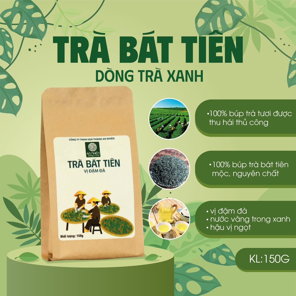 Lục Trà Bát Tiên Trà Thái Nguyên Trà Móc Câu Trà Nõn Tôm Thơm tự nhiên ba vị chát đắng ngọt hài hòa túi 150g