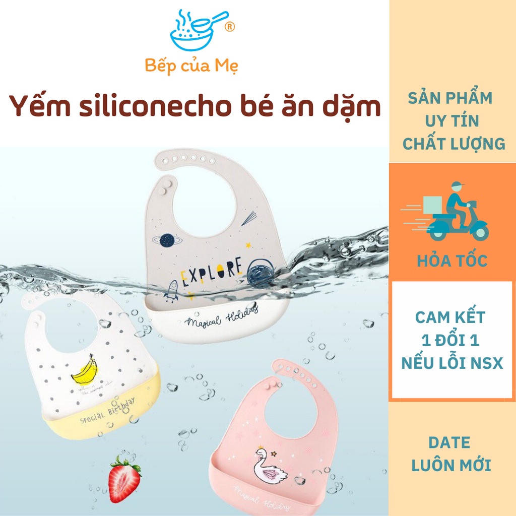 Yếm Ăn Silicon Mềm Chống Thấm Nước Có Thể Điều Chỉnh Dành Cho Bé, Shop Bếp Của Mẹ