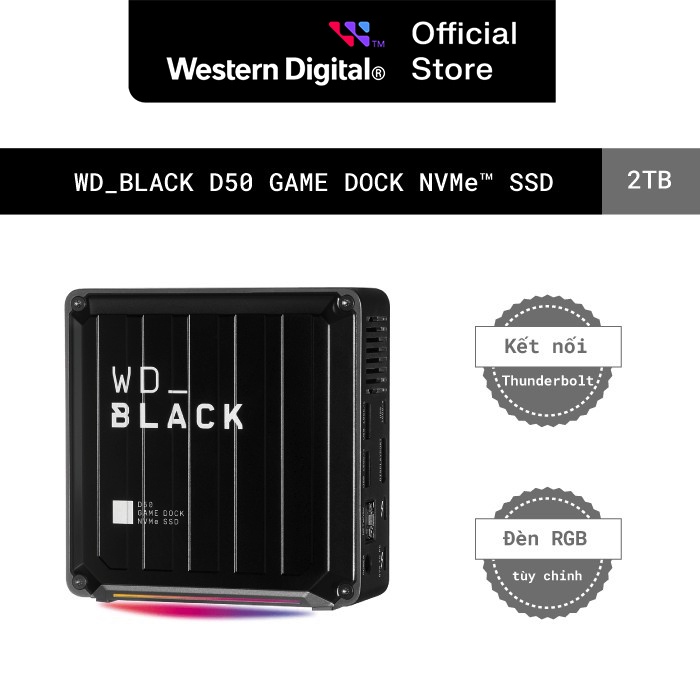 [Mã ELCL12 giảm 9% đơn 300K] Ổ Cứng Western Digital WD Black D50 Game Dock Nvme SSD 2TB - WDBA3U0020BBK