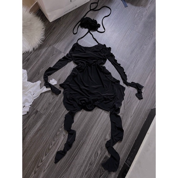 Đầm Đính Hoa Tua Rua Siêu Hot D205