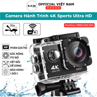 Hình ảnh Camera Hành Trình KAW 4K Ultra HD Chống Nước, Hỗ Trợ Wifi, Full Phụ Kiện Kết Nối Với Điện Thoại [BH 1 Đổi 1] chính hãng