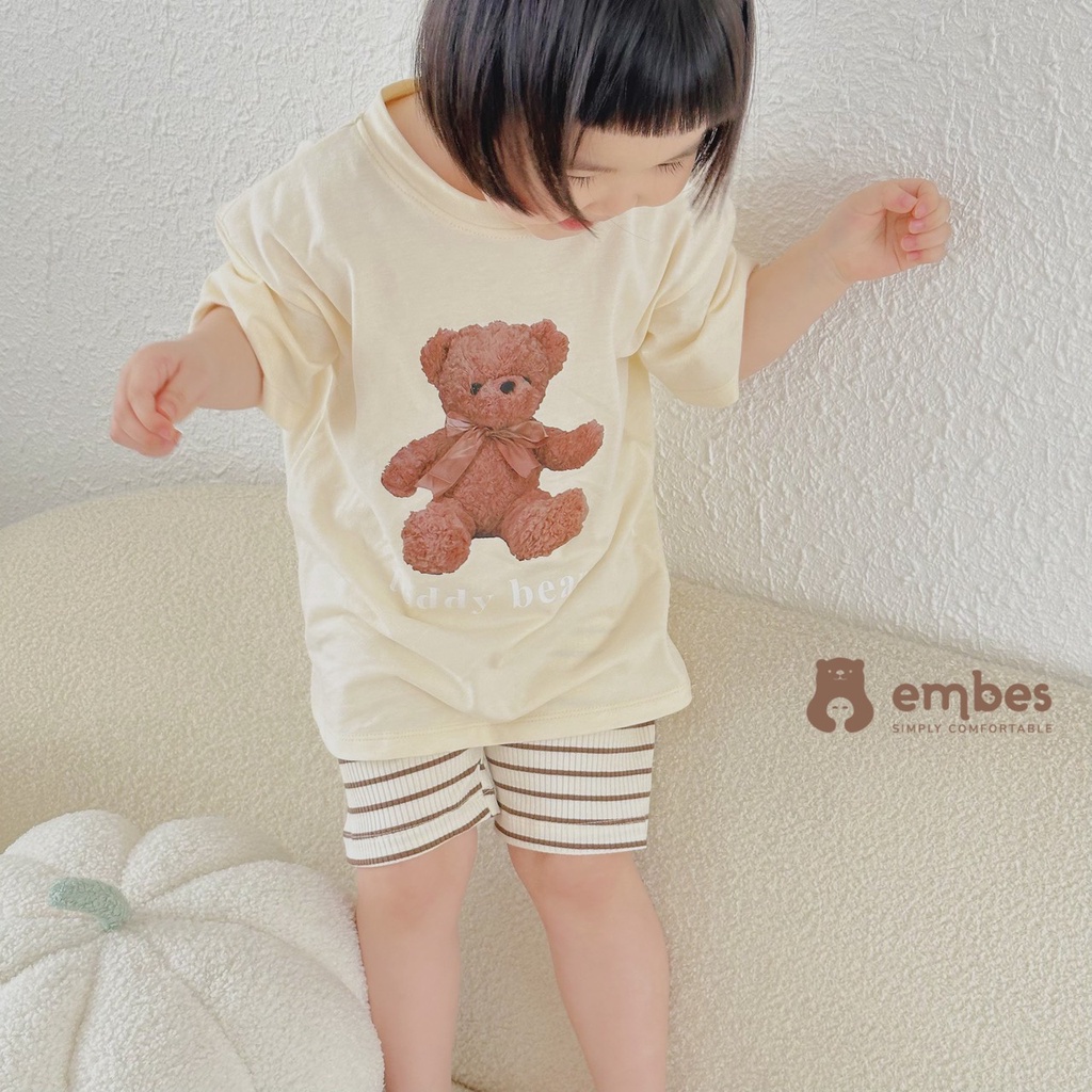 Áo phông cho bé Áo thun cộc tay form rộng chất cotton hàng hãng EMBES dành cho bé từ 9kg đến 23kg