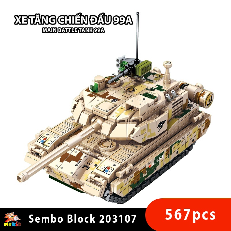 Đồ chơi lego lắp ráp Xe Tăng Hạng nhẹ Type 15, Sembo Block 203107 Ligh Tank, Xếp hình thông minh (576 mảnh ghép)