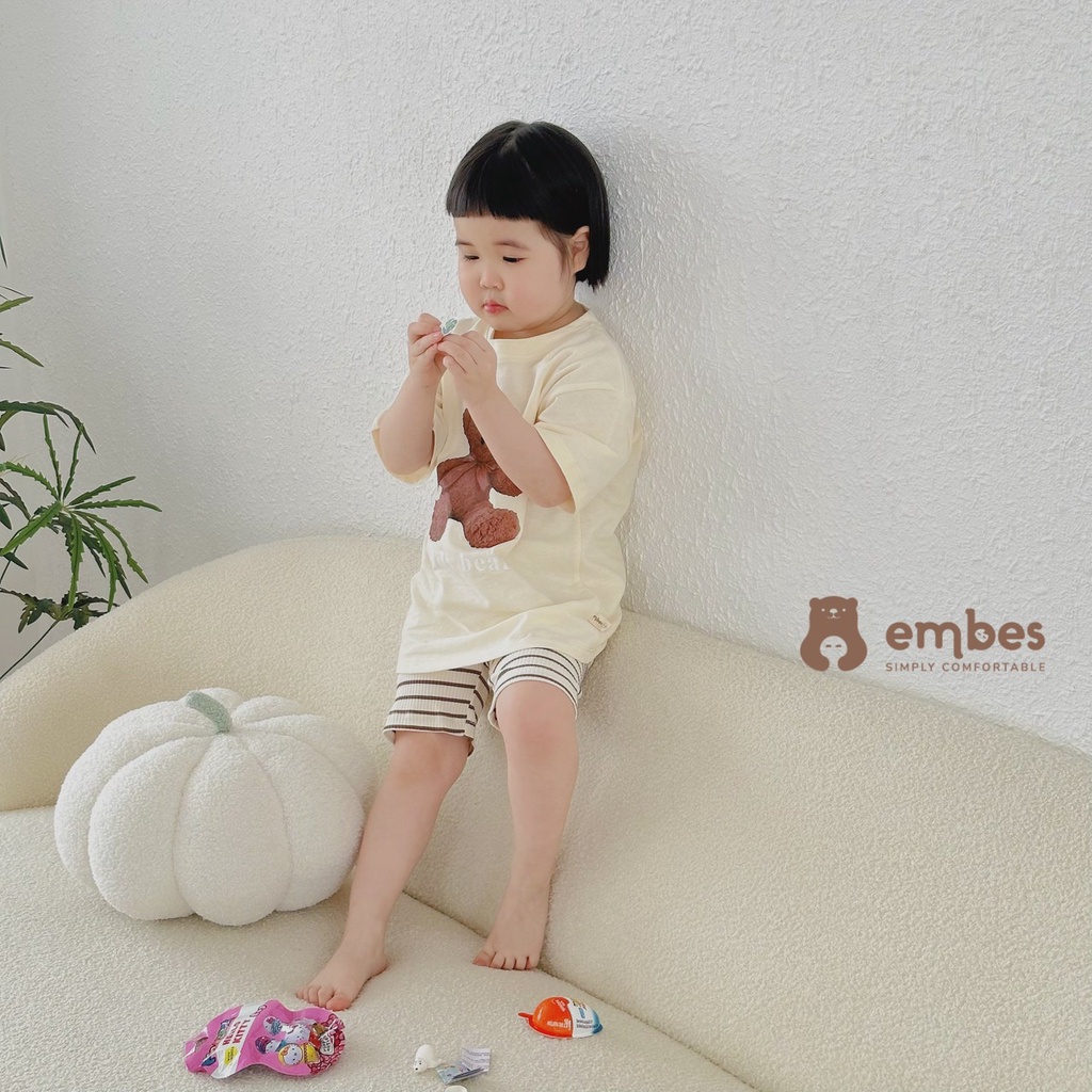 Áo phông cho bé Áo thun cộc tay form rộng chất cotton hàng hãng EMBES dành cho bé từ 9kg đến 23kg