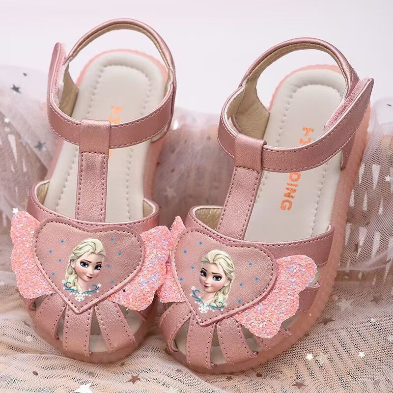 No.36-Dép Sandal Bé Gái Đi Học, Dép Công Chúa Elsa, Giày Dép Eosa Da Mềm Siêu Xinh Size 23-36 Hàng Quảng Châu Cao Cấp