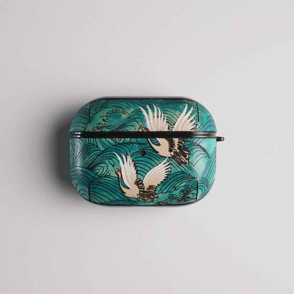 Ốp airpod Docasevn - mẫu SONG HẠC - Ốp da cho airpod pro , airpod 3, 4