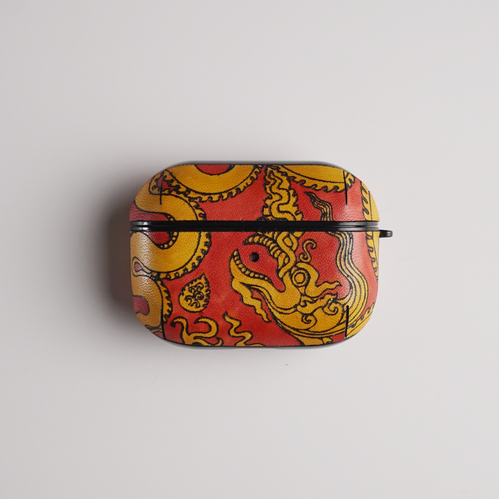 Ốp airpod Đỏ Case - mẫu Lý Long Đỏ - Ốp da cho airpod 3, 4 - airpod pro