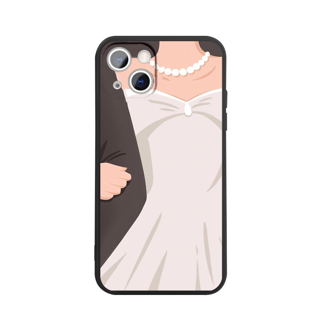 Ốp lưng hoạt hình cặp đôi dễ thương đẹp đen Cho iPhone 14 13 12 11 Pro Max SE 2020 X XR XS 8 7 ip 6S 6 Plus- q2115