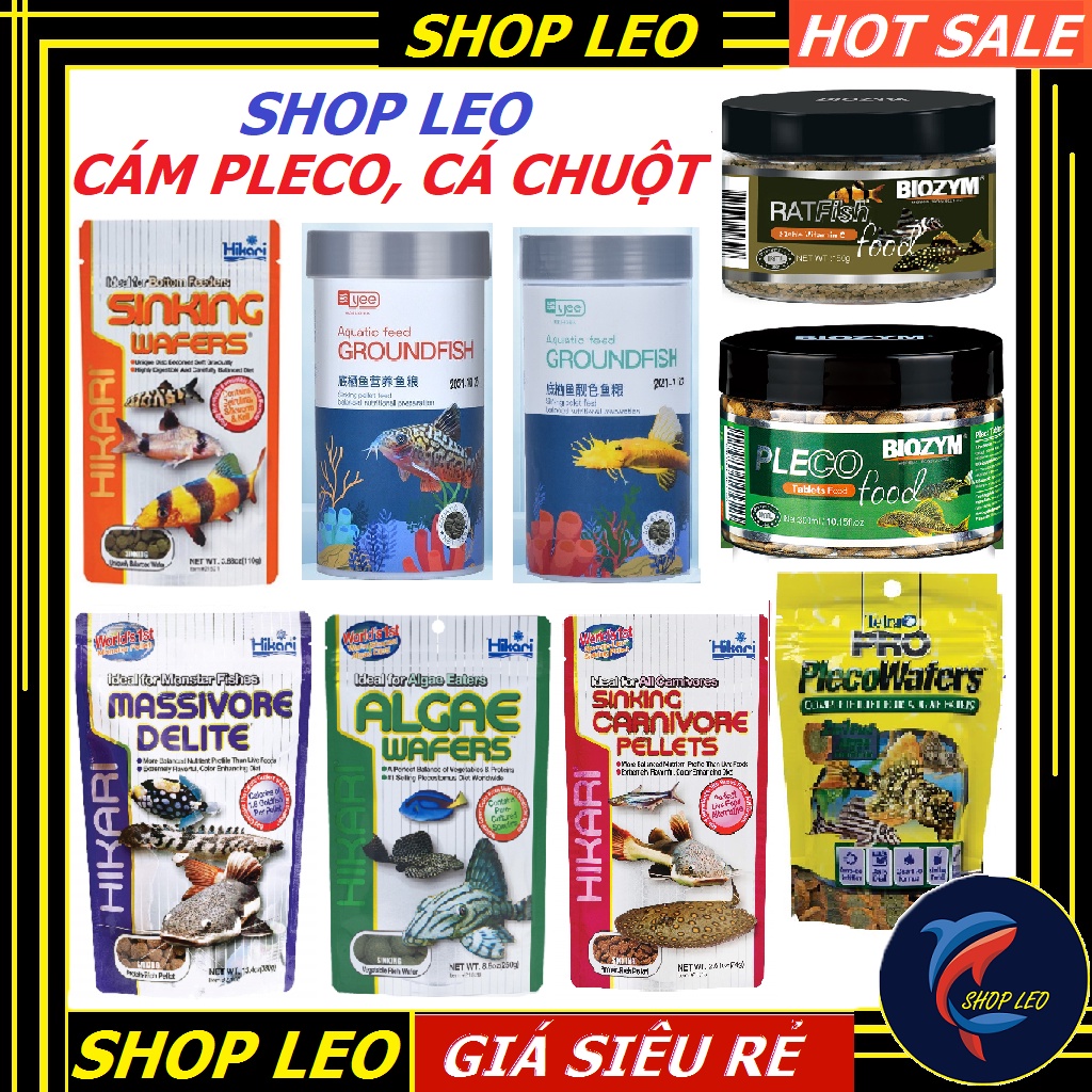 Thức Ăn Pleco các loại (Hikari, Biozym, Yee,Tetra...)- Thức ăn cá pleco cao cấp - cá chuột - pleco - cá tầng đáy-shopleo
