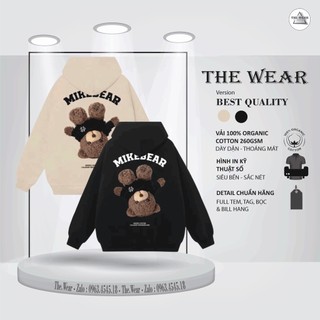 Áo Hoodie Mikenco, Mikenbear, Chất vải nỉ bông cao cấp Fom Áo Unisex