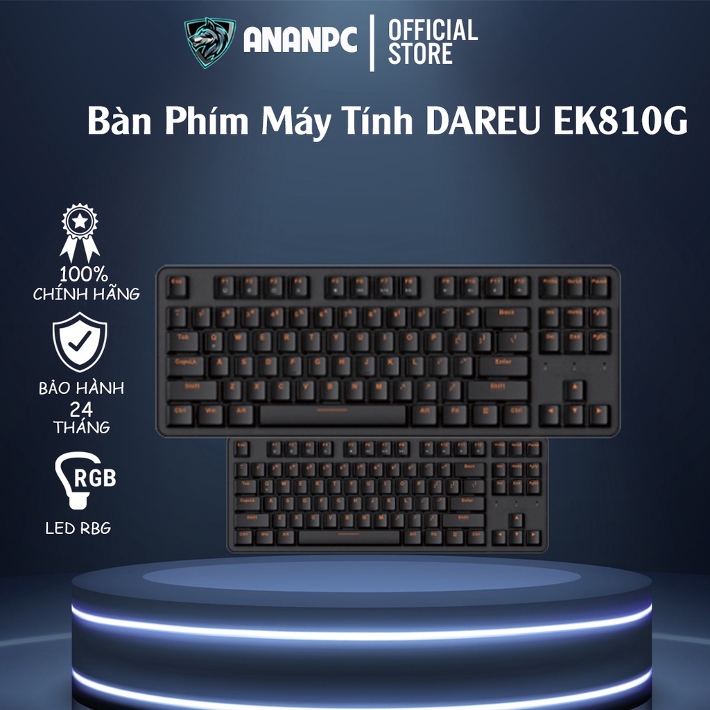 Bàn Phím Máy Tính DAREU EK810G - Bàn Phím Cơ An An PC Thiết Kế Full Size LED Rực Rỡ