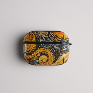 Ốp airpod Đỏ Case: mẫu Starry Night - Ốp da cho airpod pro/ airpods 3